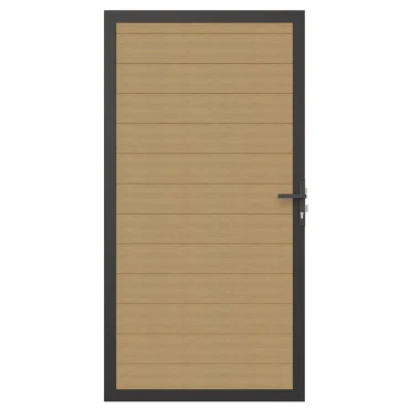 Newtechwood co-extrusie composiet deur in aluminium frame, horizontaal, 100x195 cm, red cedar.