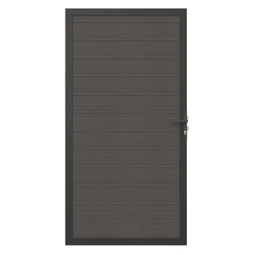 Newtechwood co-extrusie composiet deur in aluminium frame, horizontaal, 100x195 cm, silver gray.