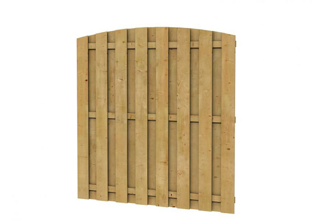 Grenen geschaafd plankenscherm 18-planks 15 mm, 179x164/179 cm, verticaal toog, groen geïmpregneerd