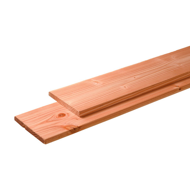 Douglas plank 1 zijde geschaafd, 1 zijde fijnbezaagd 2.8x24.5x400 cm, kleurloos geïmpregneerd