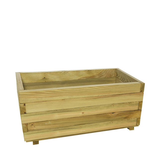 Bloembak rechthoek 39x100x50 cm (HxBxD), groen geïmpregneerd