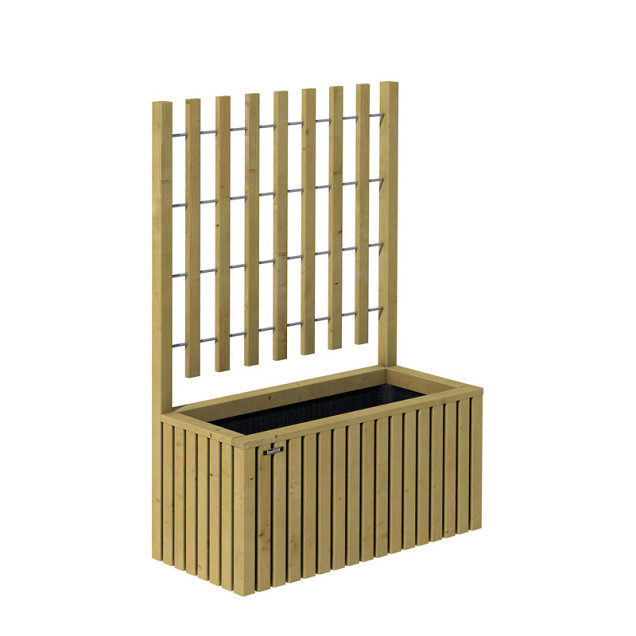 Trellis bloembak Elan 130 Excellent, 89x42x42 cm hoogte 130 cm, groen geïmpregneerd
