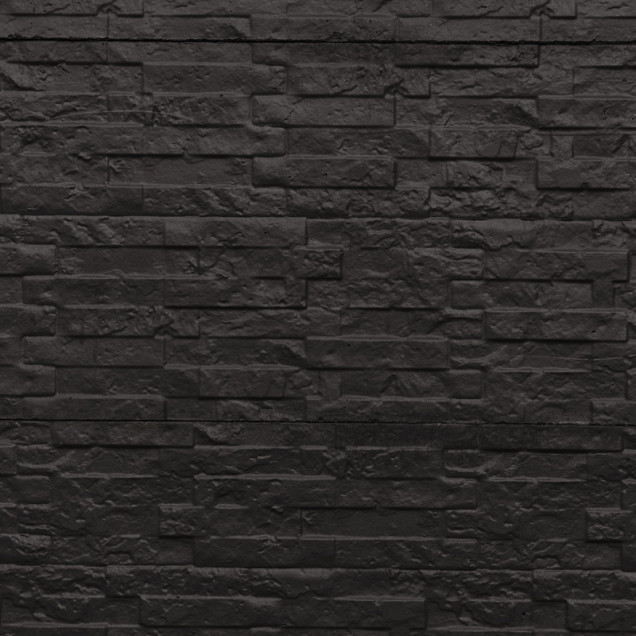 Betonplaat dubbelzijdig leisteenmotief 36x3.5x184 cm, antraciet gecoat