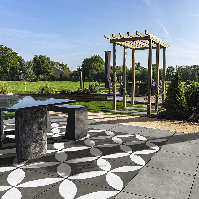 Ceramic Plus Flower Decor 60x60x4 cm