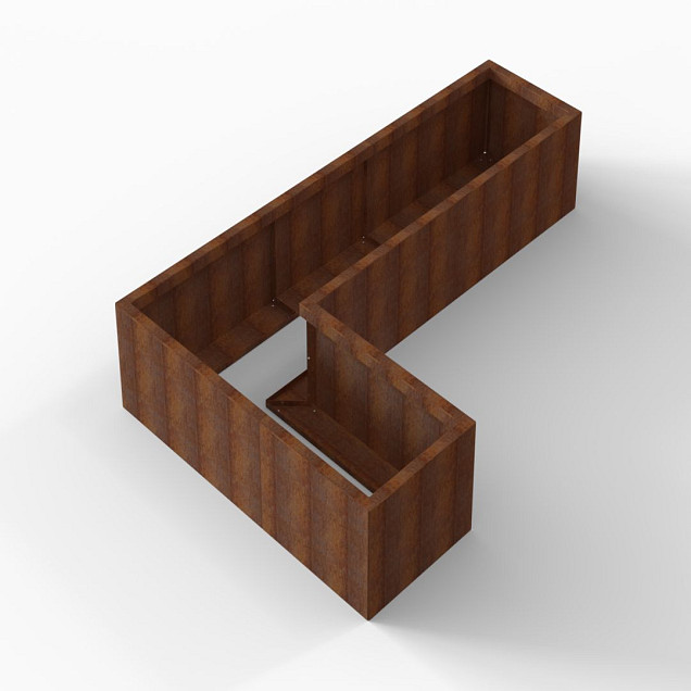 Bloembak Module+ L-vorm 60x240x150x42 cm Corten