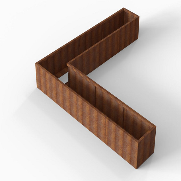 Bloembak Module+ L-vorm 60x330x330x56 cm Corten
