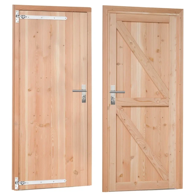 Douglas enkele dichte deur inclusief kozijn, linksdraaiend, 90x201 cm, onbehandeld