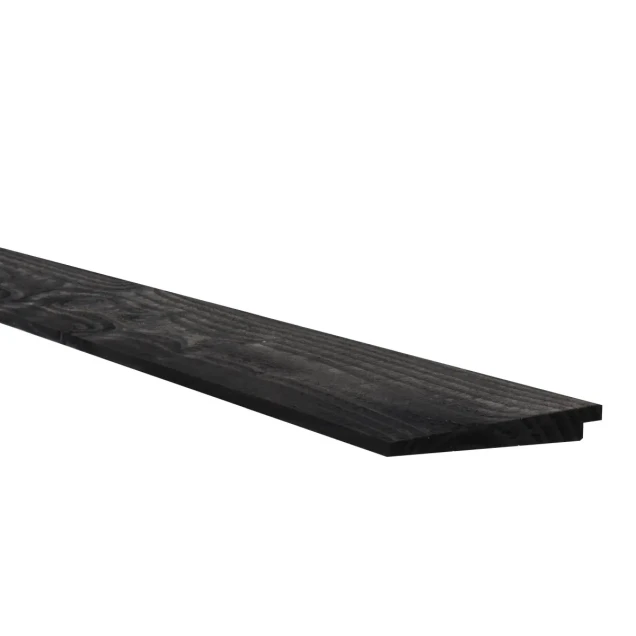 Douglas Zweeds rabat 1 zijde geschaafd. 1 zijde fijnbezaagd 1.1-2.7x19.5x500 cm zwart gedompeld