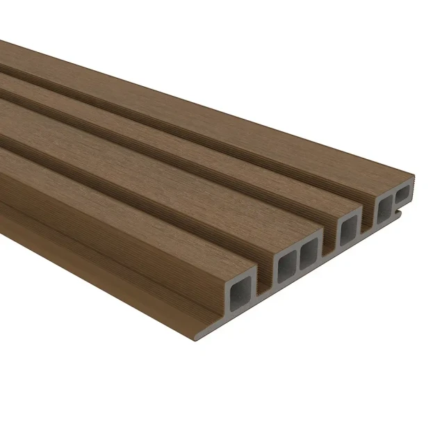 NewTechWood composiet co-extrusie wand bekleding castellation 4325 profiel. 2.5x19.6x290 cm Teak