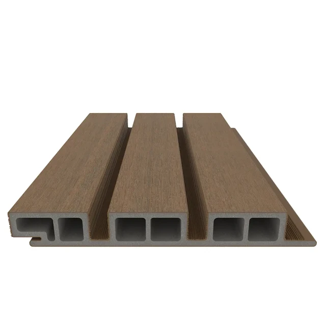 NewTechWood composiet co-extrusie wand bekleding castellation 50 profiel. 2.5x19.6x290 cm Teak