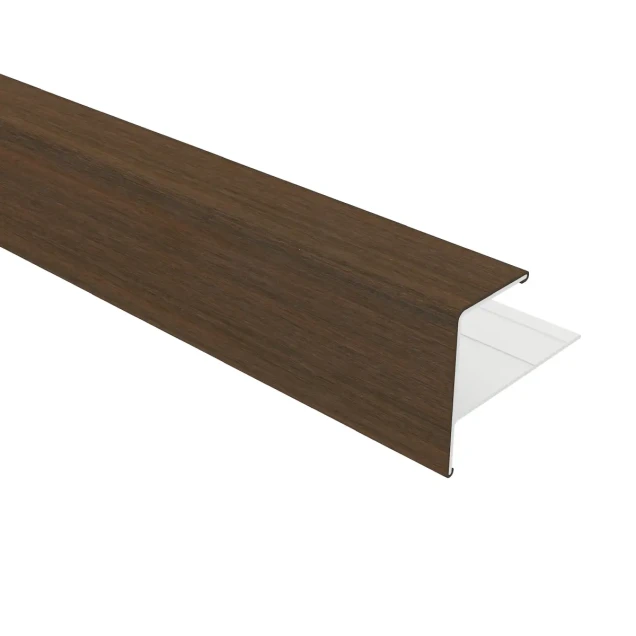 NewTechWood aluminium co-extrusie eindprofiel rhombus t.b.v. wand bekleding. 5x5x300 cm Ipe