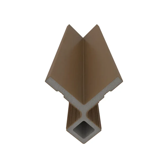 NewTechWood composiet co-extrusie hoekprofiel castellation t.b.v. wand bekleding. 7x8x300 cm Teak