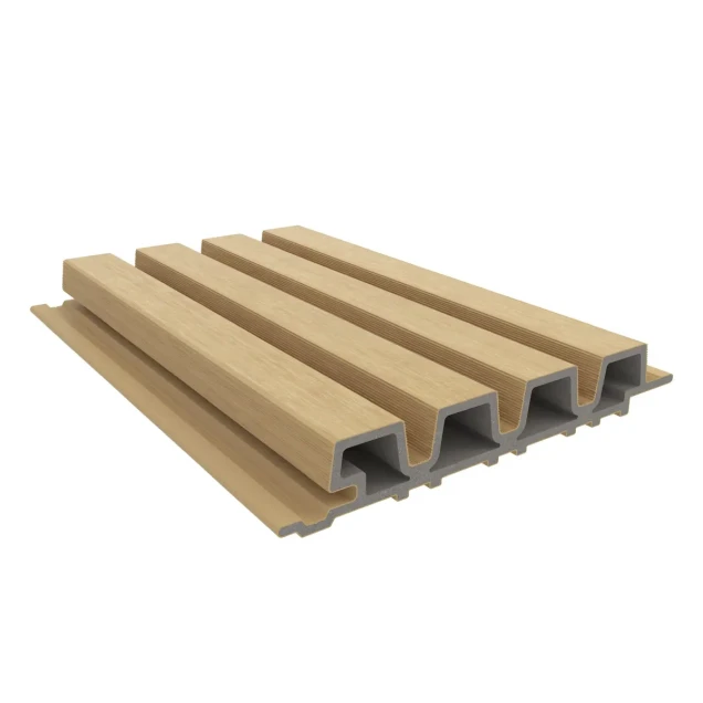 NewTechWood composiet co-extrusie wandbekleding rhombus profiel, 3,3 x 21,5 x 230 cm, Red Cedar.
