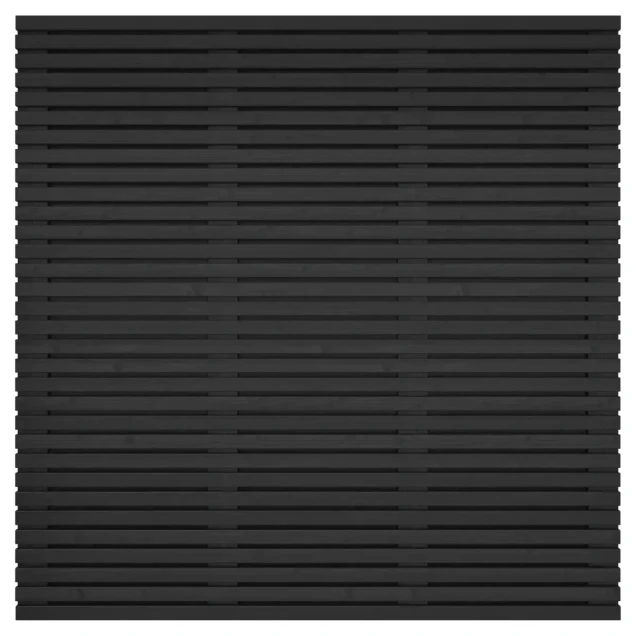 Grenen geschaafd latten scherm, recht horizontaal/verticaal, 180x180x5 cm, zwart gespoten.