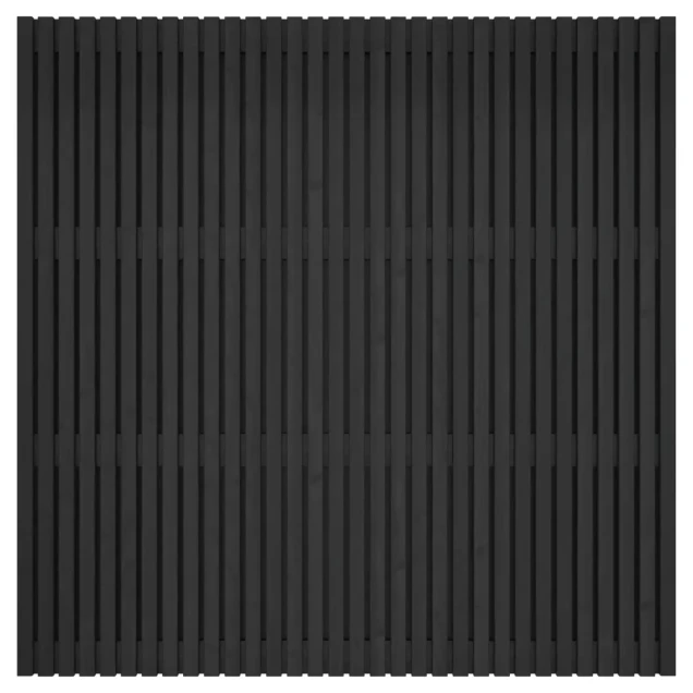 Grenen geschaafd latten scherm, recht horizontaal/verticaal, 180x180x5 cm, zwart gespoten.