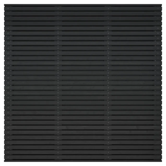 Grenen geschaafd latten scherm, recht horizontaal/verticaal, 180x180x5 cm, zwart gespoten.