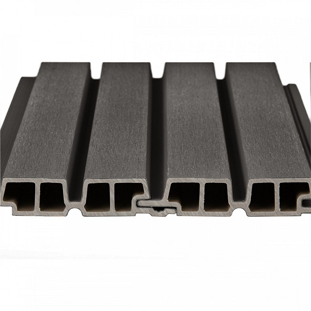 PuraTech 55 composiet dubbel profiel 3,3 x 17,0 x 290 cm, dark grey, fijne houtnerf