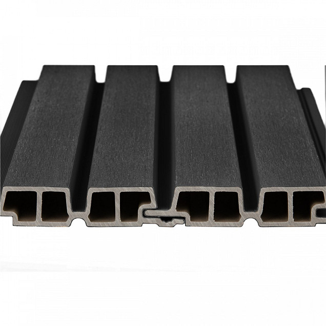 PuraTech 55 composiet dubbel profiel 3,3 x 17,0 x 390 cm, ebony black, fijne houtnerf