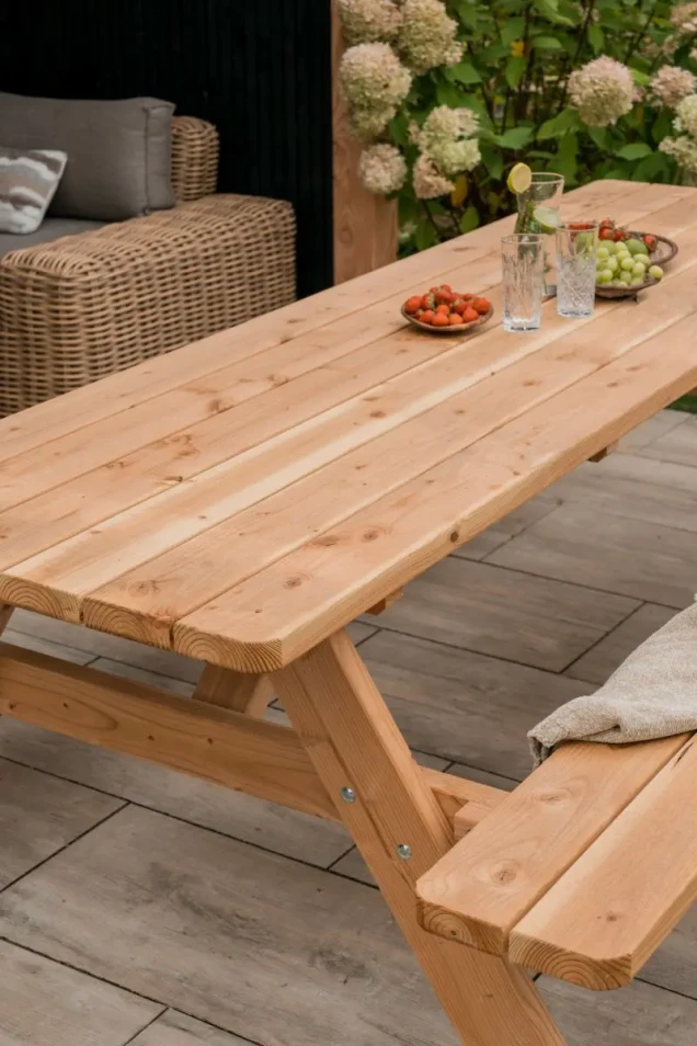 Picknicktafel wout, douglas, bladmaat 74x240 cm, onbehandeld.