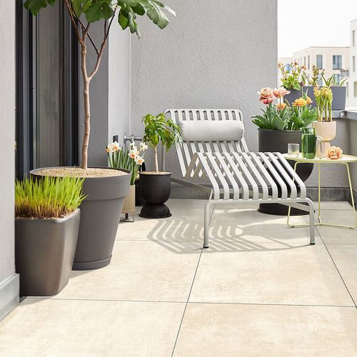 Keramische tegel Betonlook Sand 80x80x3 cm